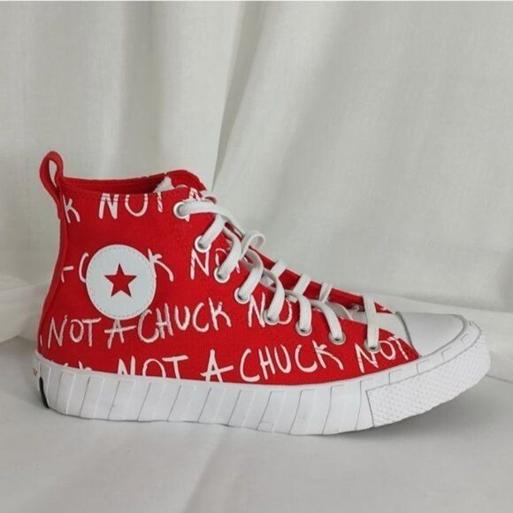 Converse High Tops 9 Red  UNT1TL3D Not A Chuck - Picture 3 of 9